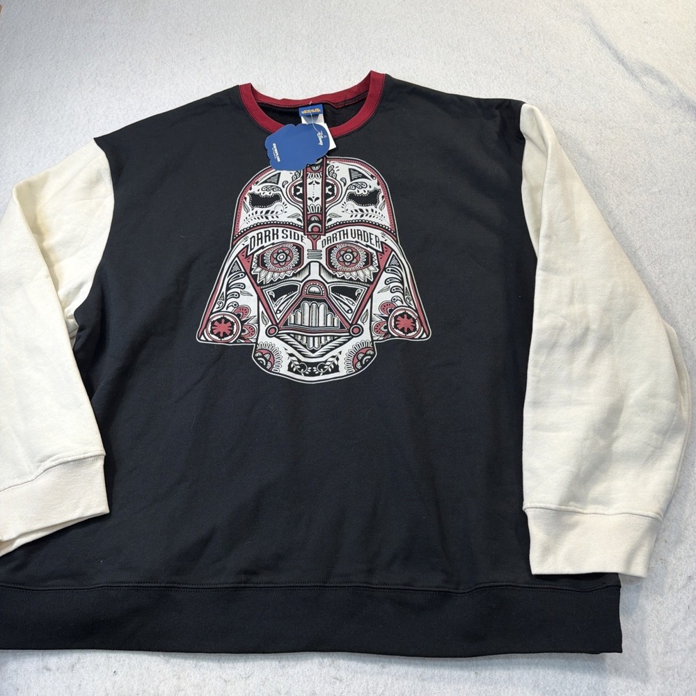 Disney Star Wars 2X Darth Vader Sugar Skull Crewneck Sweatshirt XXL NWT